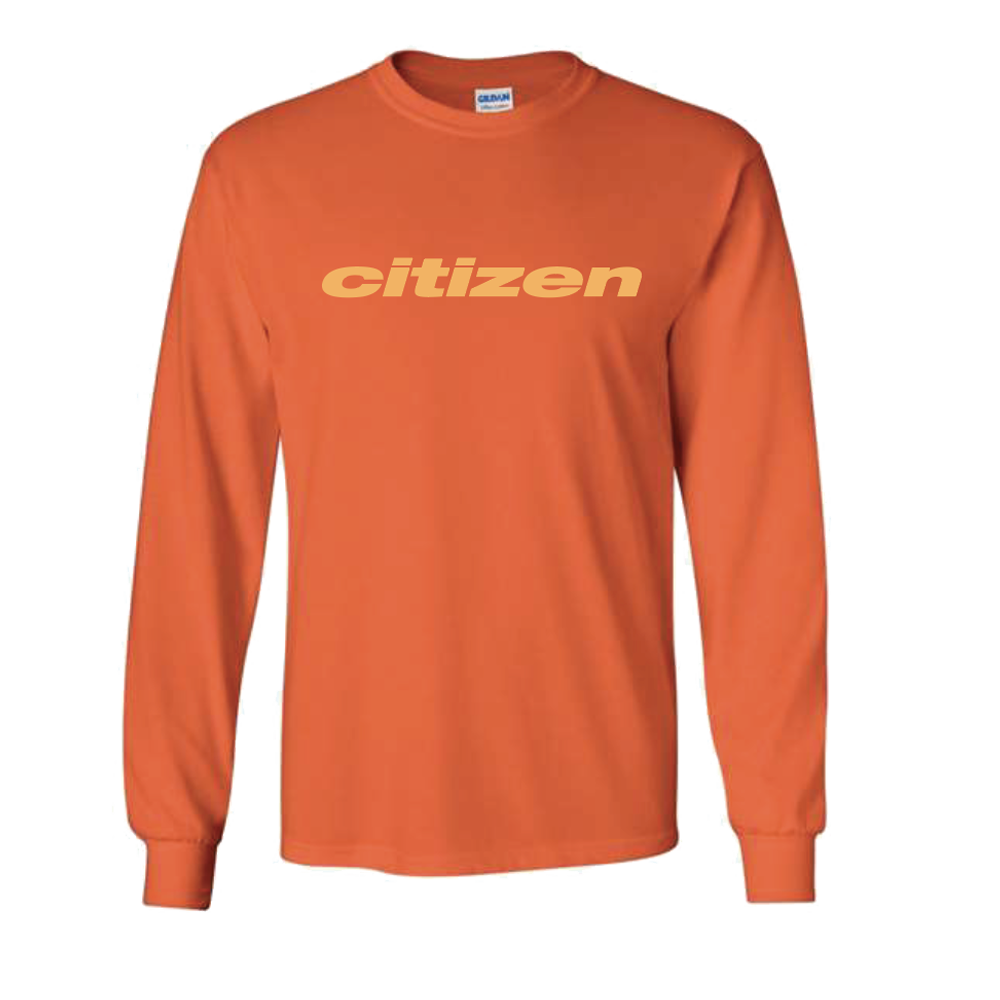 Citizen orange long sleeve tee product shot front Tauren Wells