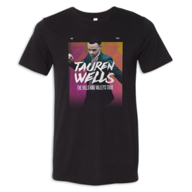 Hills and Valley tour black unisex tee product shot front Tauren Wells